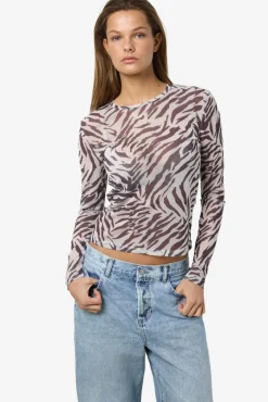 Sale Noisy May Nmjudith L/S Mesh Top Bg Fwd 4608437 Black Zebra
