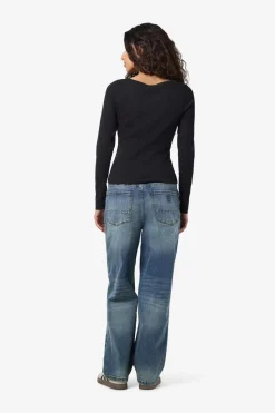 Noisy May Nmjudy L/S Embr Top 4863105 Black White Embr