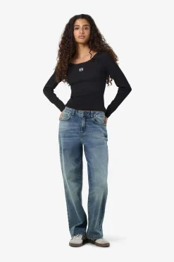 Noisy May Nmjudy L/S Embr Top 4863105 Black White Embr