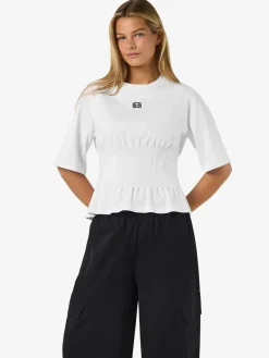Best Noisy May Nmkieran 2/4 Fitted Logo T-Shirt Fwd 4954047 Bright White Nm Logo