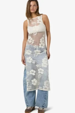 Best Noisy May Nmklea S/L Long Flower Lace Slit Dress 4821924 Birch