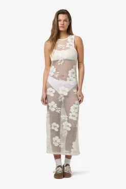 Best Noisy May Nmklea S/L Long Flower Lace Slit Dress 4821924 Birch