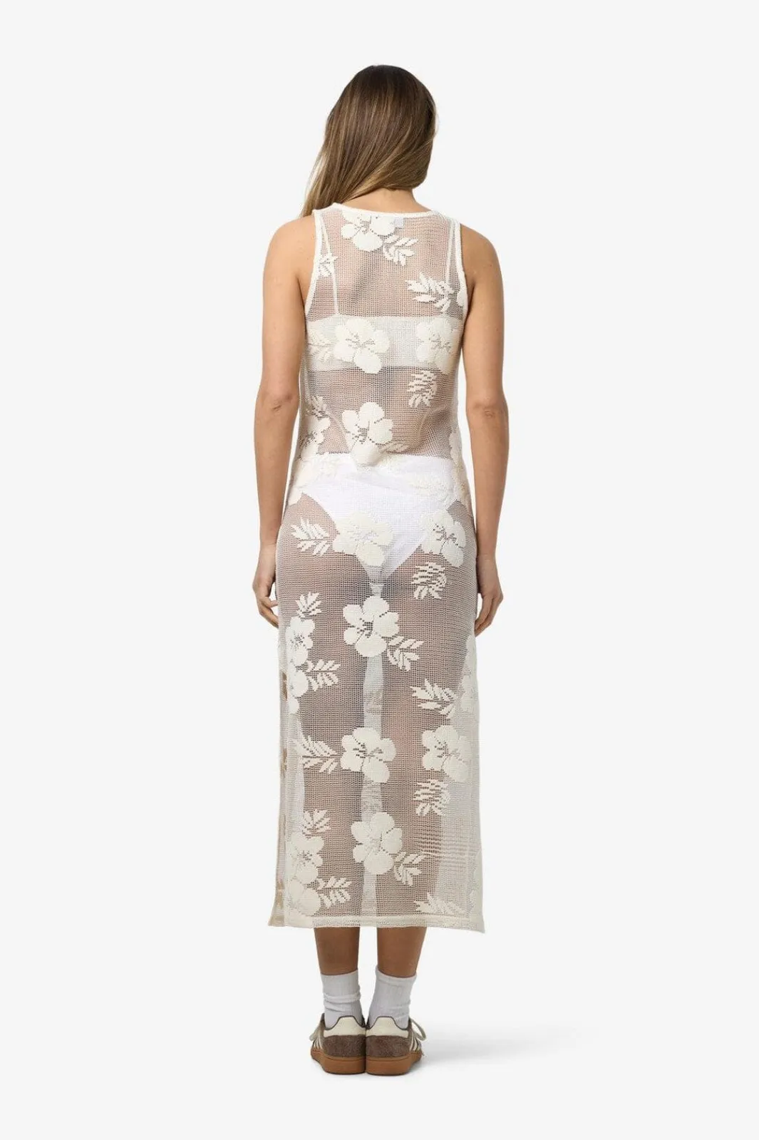 Best Noisy May Nmklea S/L Long Flower Lace Slit Dress 4821924 Birch