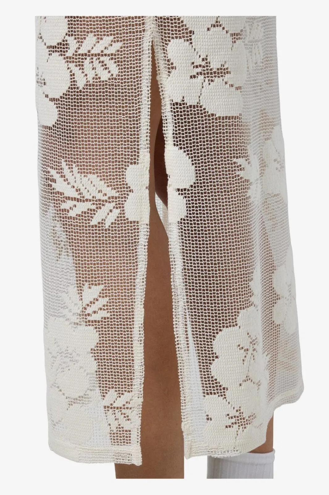 Best Noisy May Nmklea S/L Long Flower Lace Slit Dress 4821924 Birch