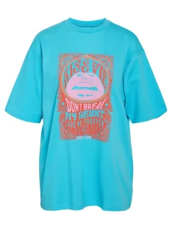 Outlet Noisy May Nmkokoon S/S Printed T-Shirt 4766554 River Blue Bonbon