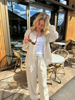 Sale Noisy May Nmleilani L/S Loose Shirt 4260401 Natural