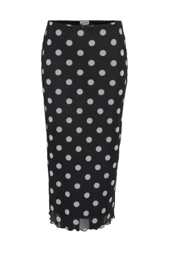 Sale Noisy May Nmlucia Nw Mesh Maxi Skirt Fwd 5021370 Black Big Polka