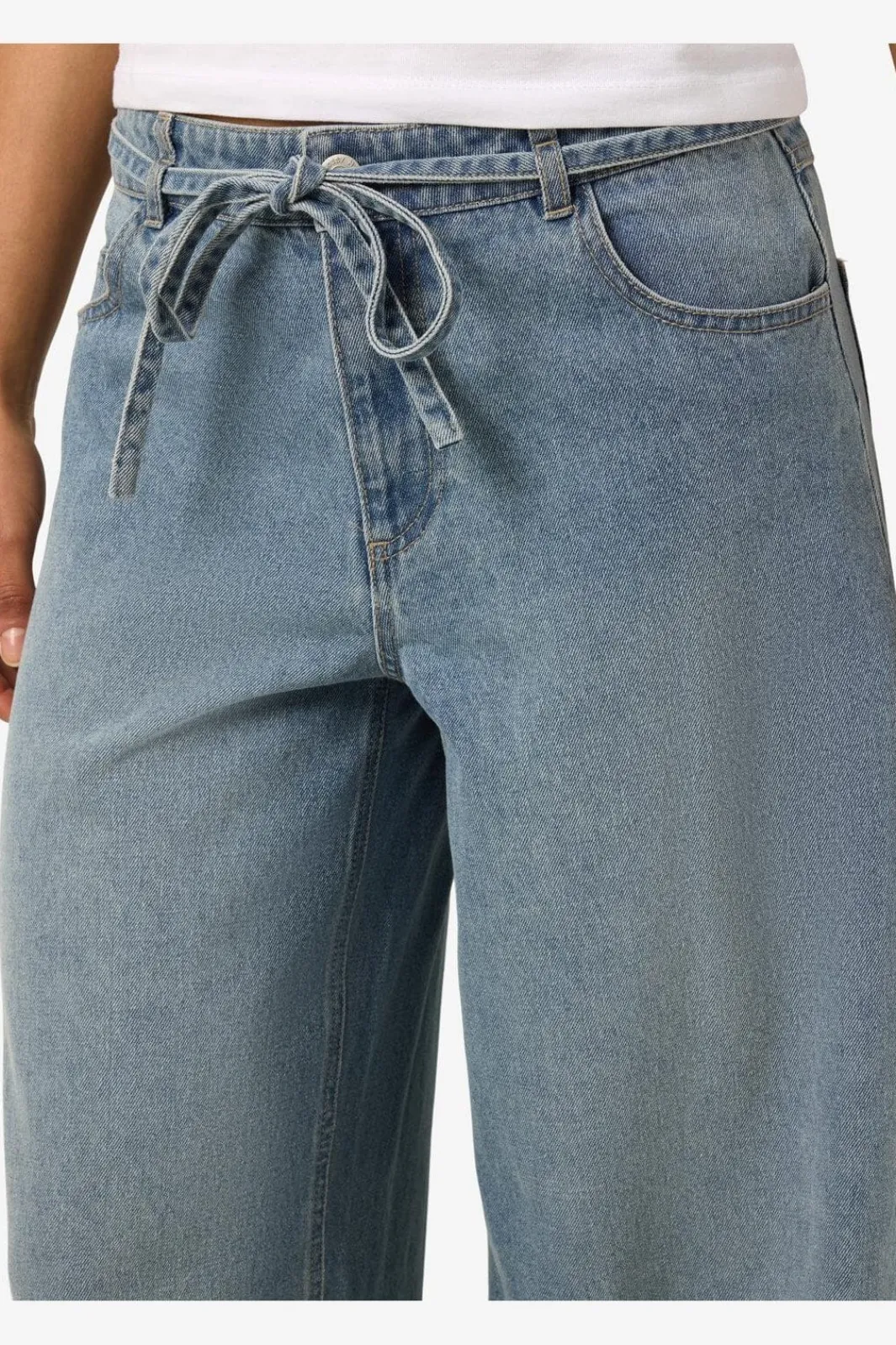 Clearance Noisy May Nmmaisy Nw Belt Loose Jeans Bs031Lb 4881296 Light Blue Denim