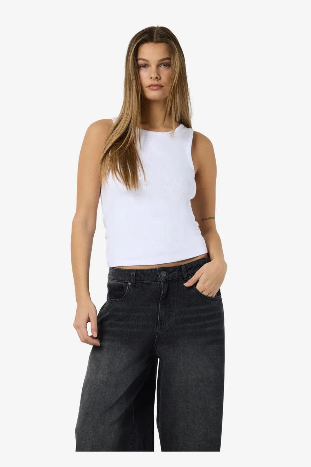 Noisy May Nmmaya S/L Regular Tank Top 4698569 Bright White