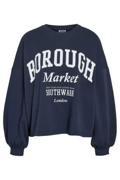 Outlet Noisy May Nmmellie L/S Crew Neck Sweat 5018979 Navy Blazer Print