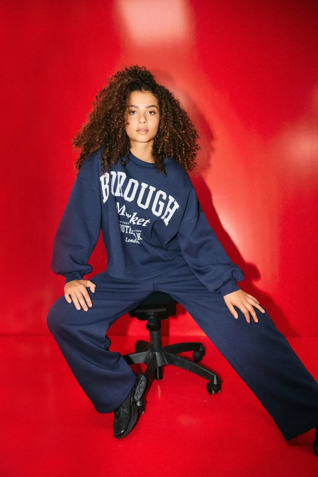 Outlet Noisy May Nmmellie L/S Crew Neck Sweat 5018979 Navy Blazer Print