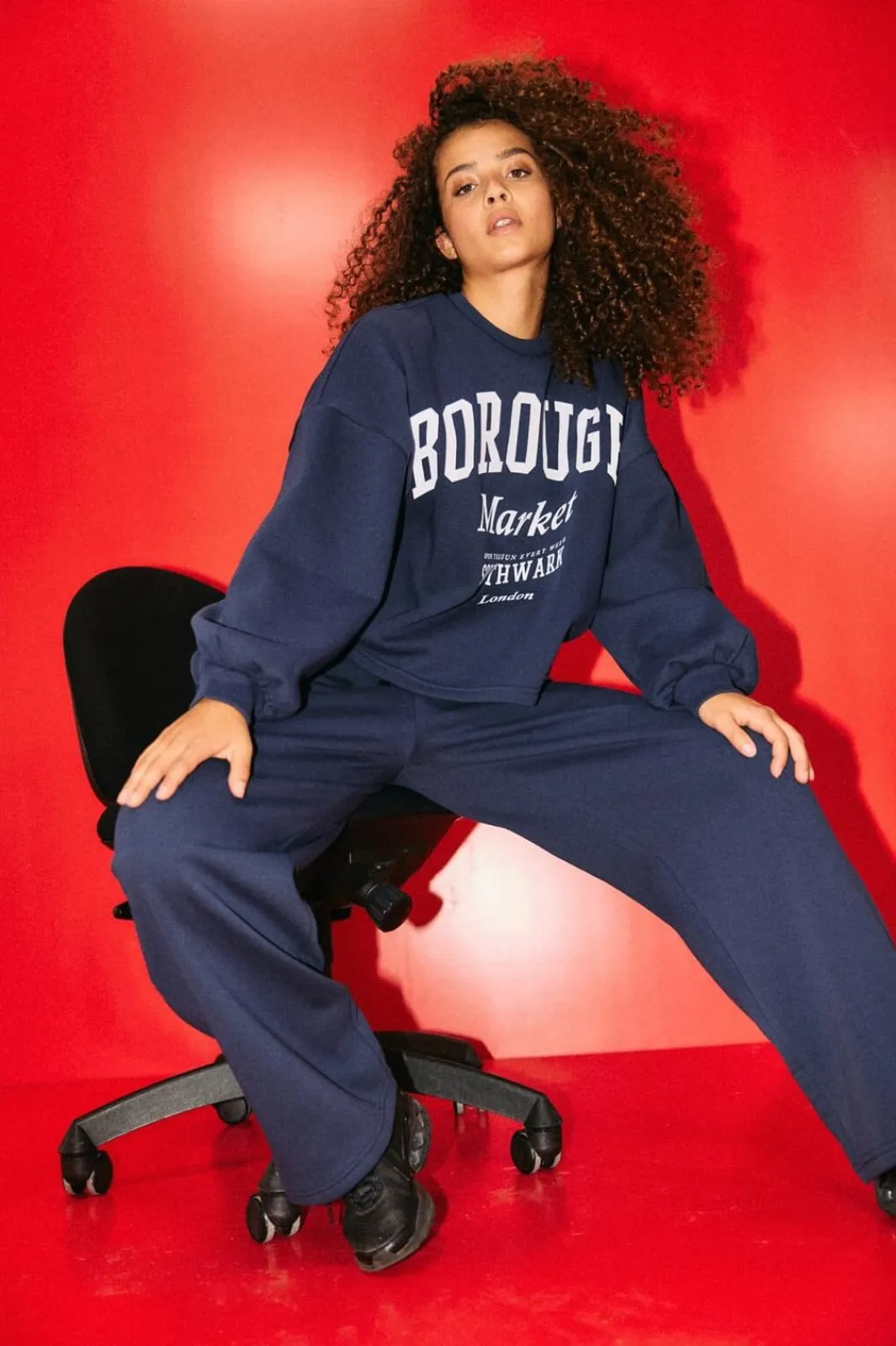 Outlet Noisy May Nmmellie L/S Crew Neck Sweat 5018979 Navy Blazer Print
