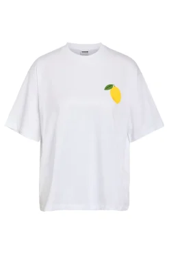 Outlet Noisy May Nmmillie S/S Lemon T-Shirt 4881025 Bright White Lemon Bag