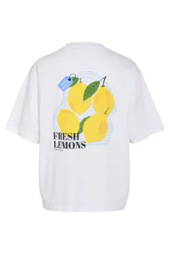 Outlet Noisy May Nmmillie S/S Lemon T-Shirt 4881025 Bright White Lemon Bag
