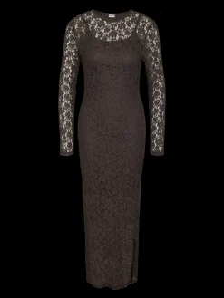 Sale Noisy May Nmmiriam L/S Maxi Lace Dress 5064757 Chocolate Brown
