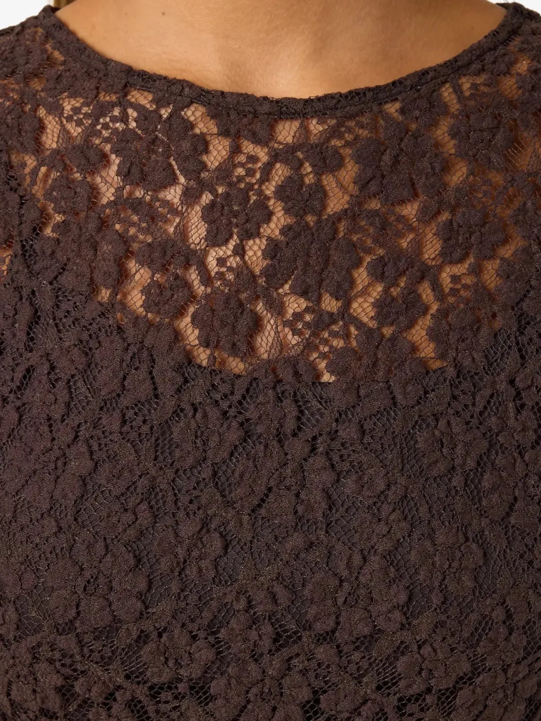 Sale Noisy May Nmmiriam L/S Maxi Lace Dress 5064757 Chocolate Brown