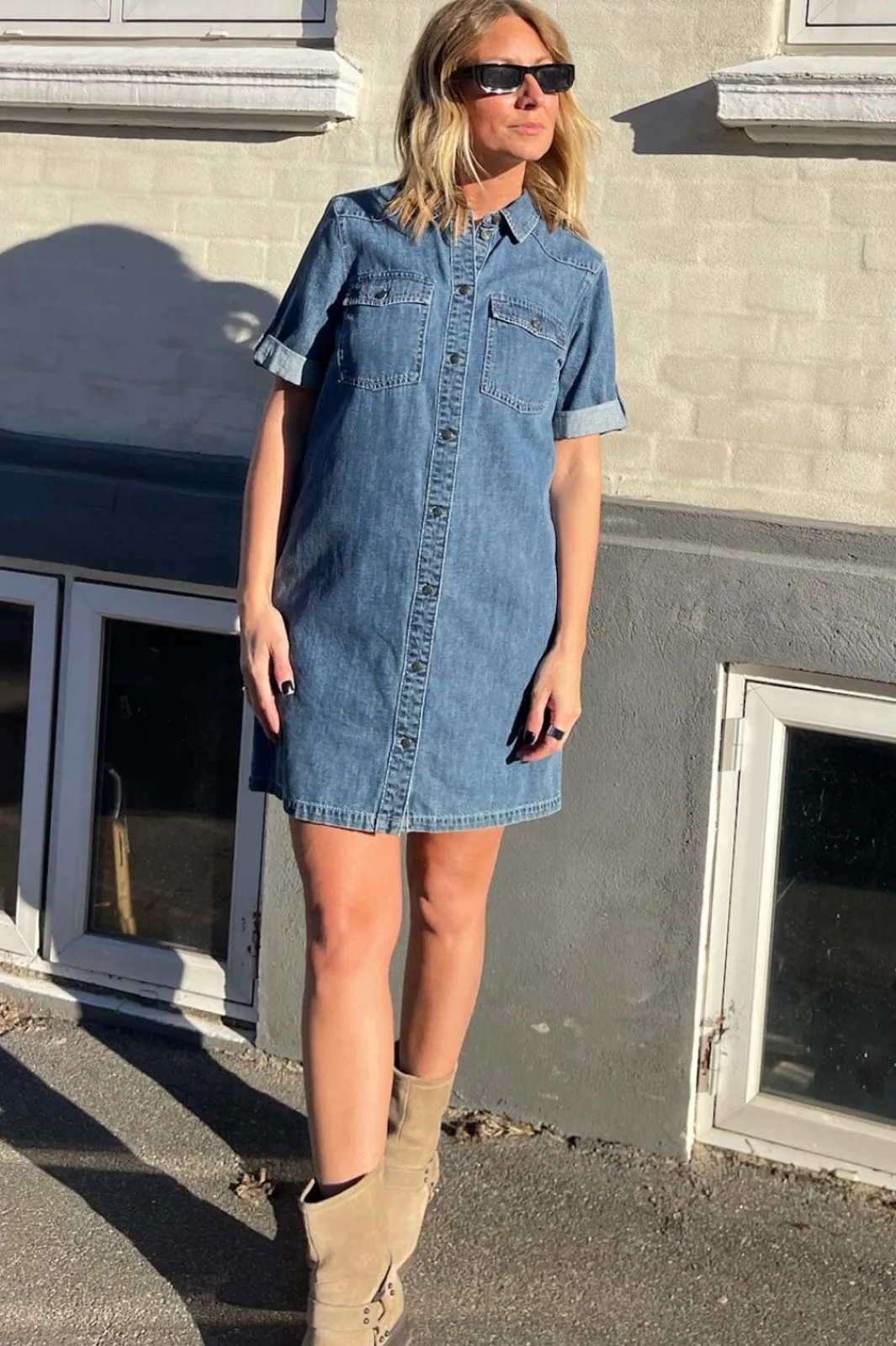 Noisy May Nmnew Signe S/S Denim Dress Vi002Mb 4460315 Medium Blue Denim