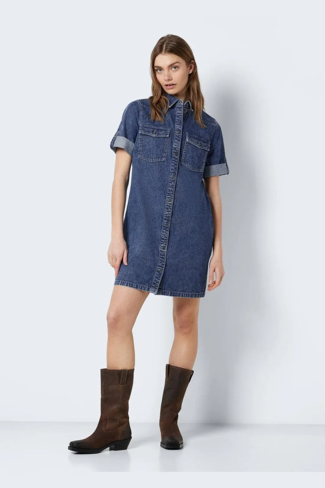 Noisy May Nmnew Signe S/S Denim Dress Vi002Mb 4460315 Medium Blue Denim