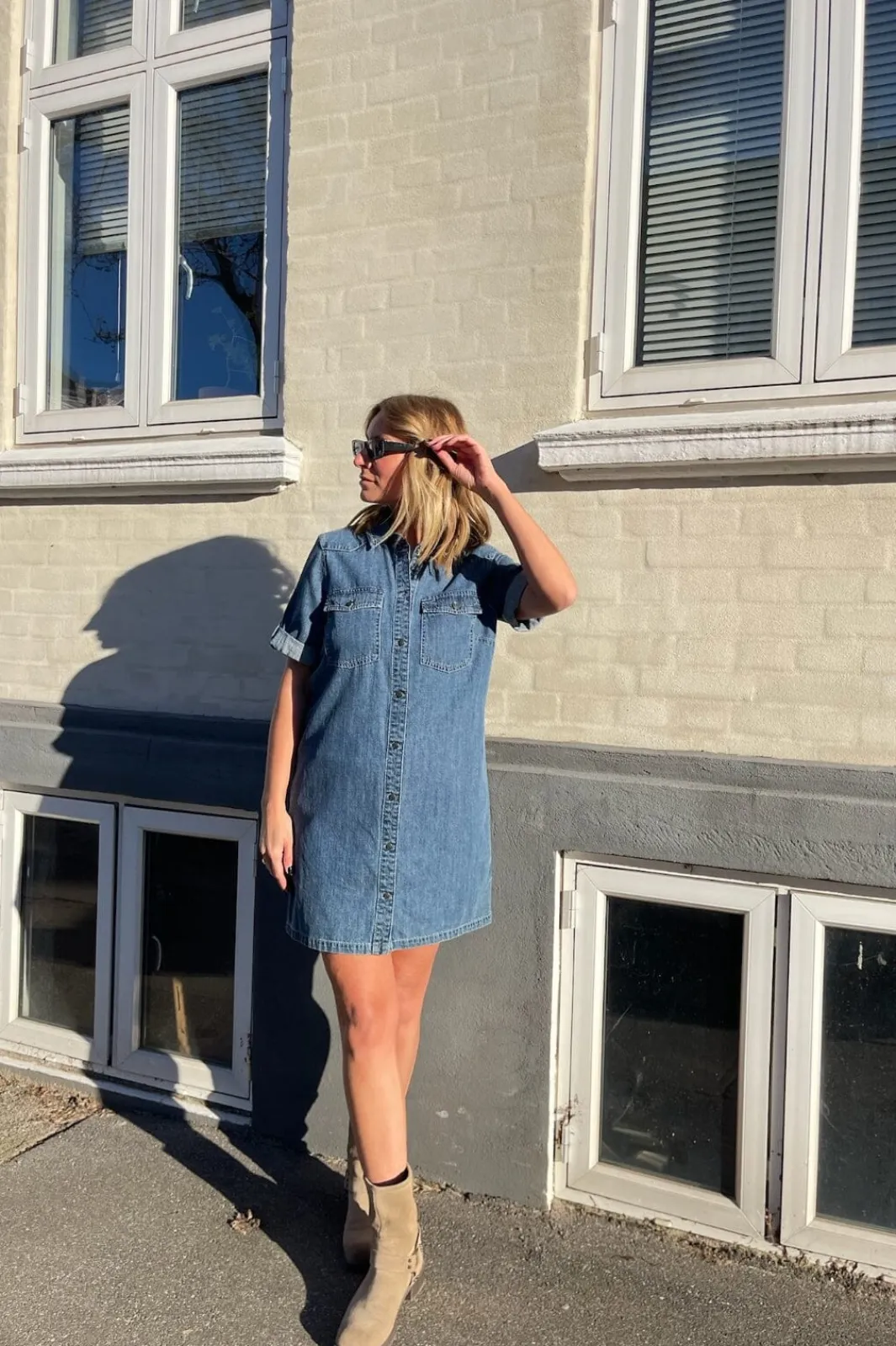 Noisy May Nmnew Signe S/S Denim Dress Vi002Mb 4460315 Medium Blue Denim
