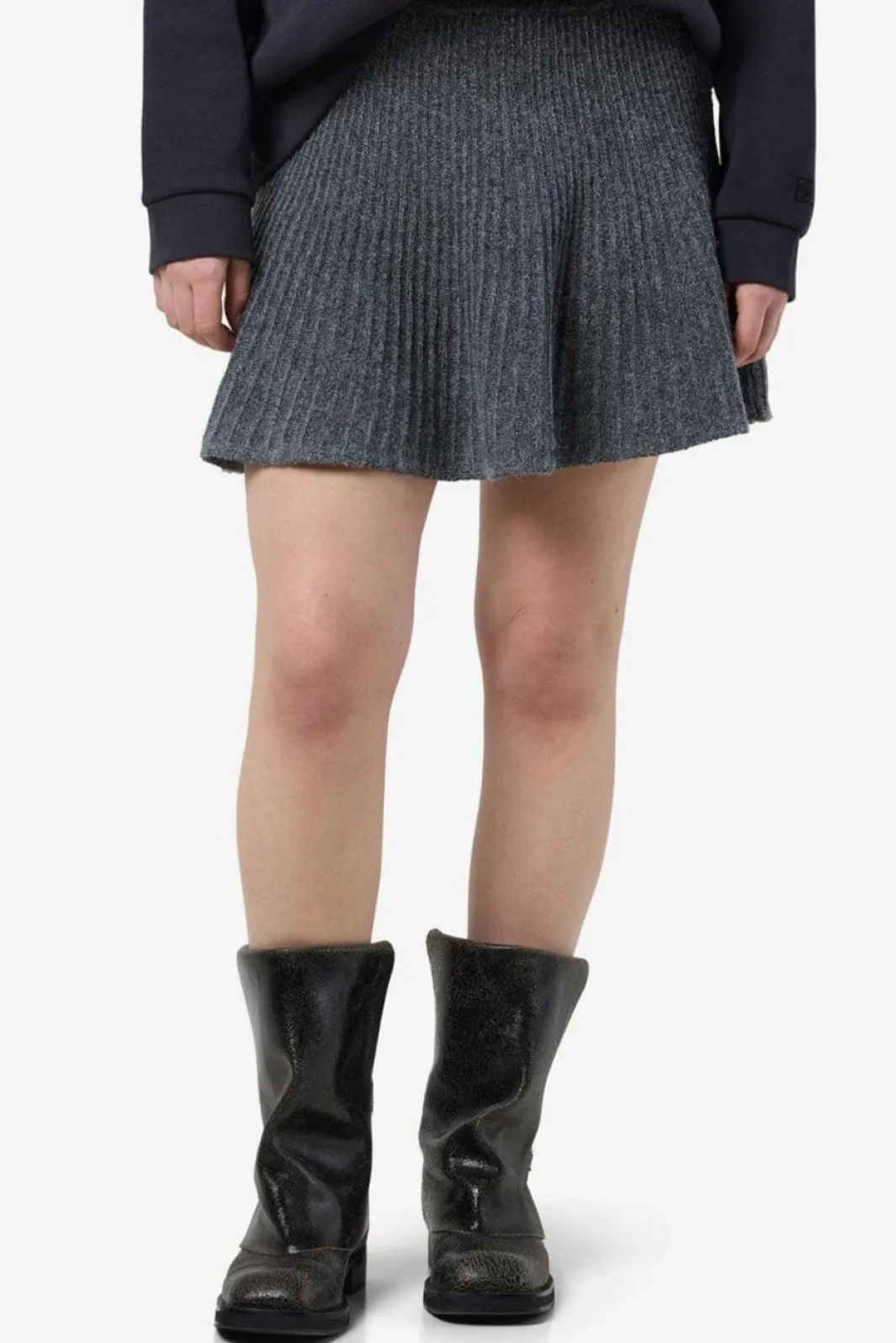 Noisy May Nmnola Nw Pleated Knit Skirt Fwd 4805687 Medium Grey Melange