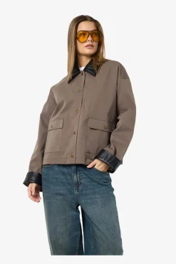 Best Noisy May Nmnora Pu Collar Jacket Dd 4788717 Morel Black