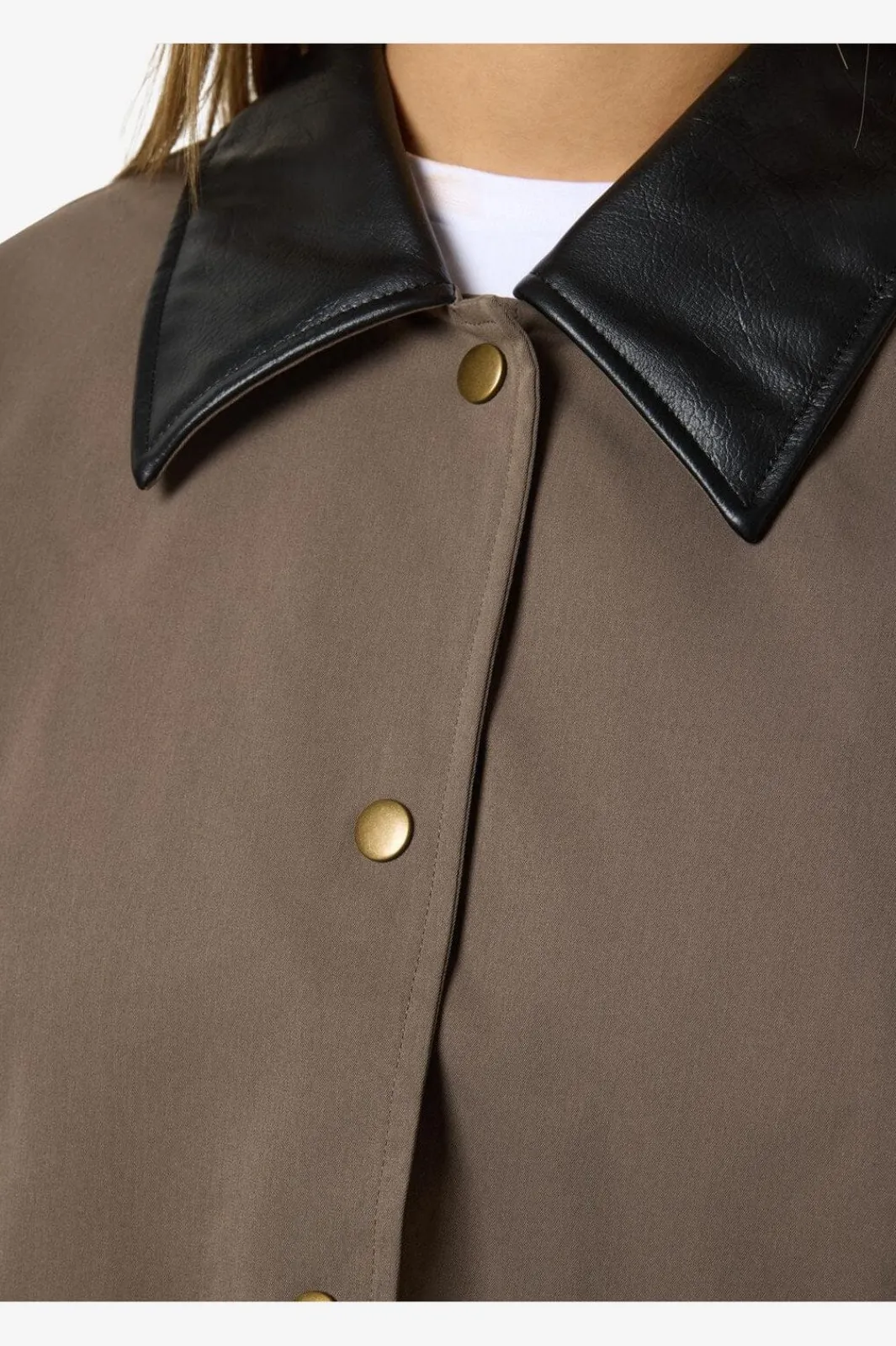 Best Noisy May Nmnora Pu Collar Jacket Dd 4788717 Morel Black