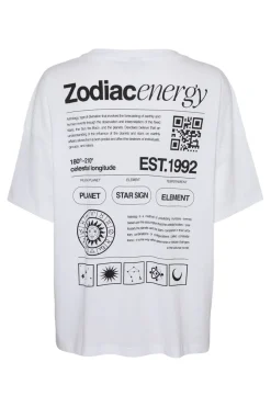 Hot Noisy May Nmpluto Ida S/S T-Shirt 4911433 Bright White Zodiac Energy