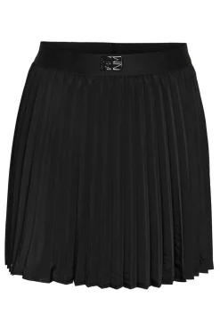 Hot Noisy May Nmpolly Pleated Skirt 4816399 Black Elastic Waistband W. Rubber Print