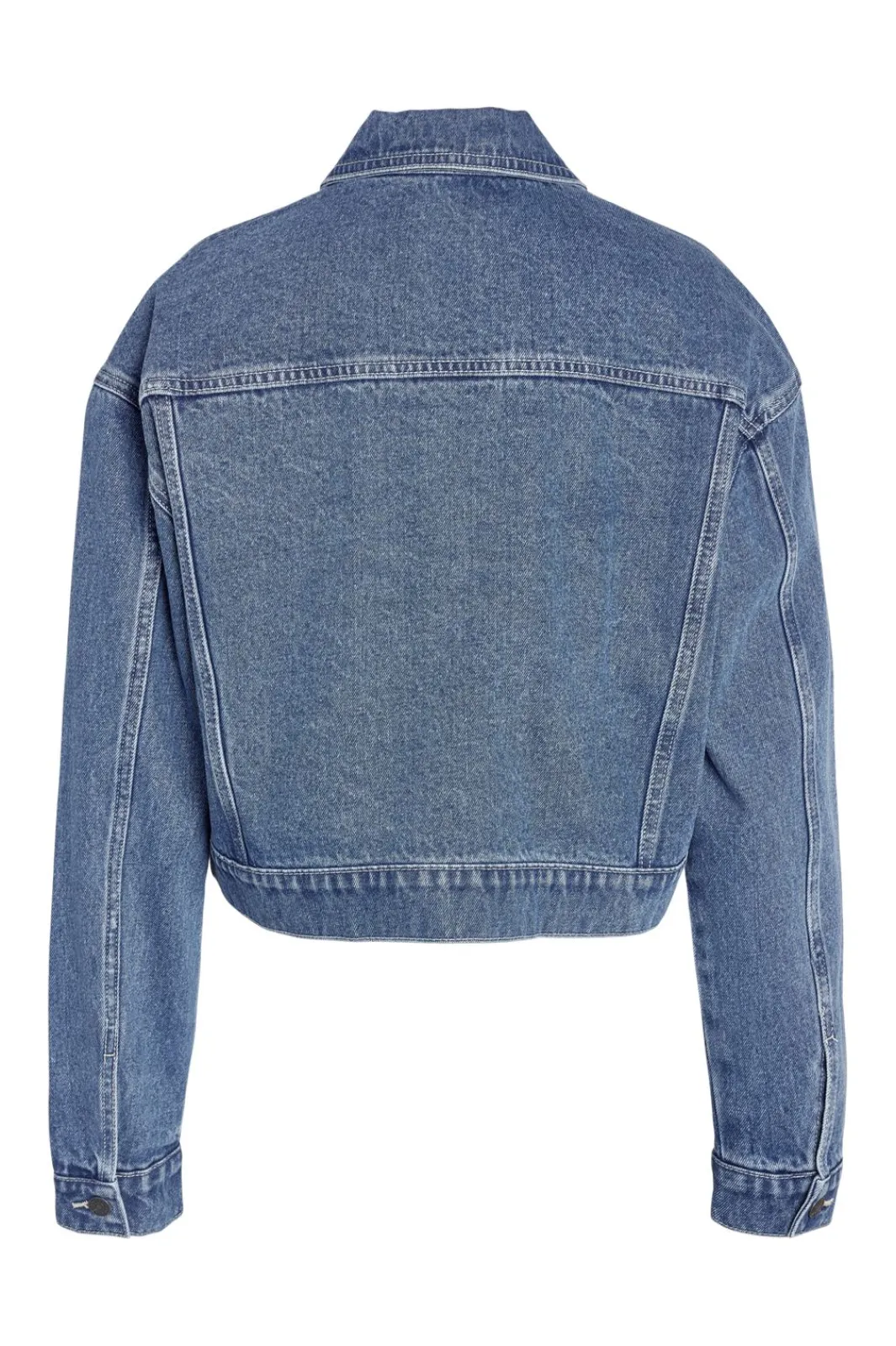 Online Noisy May Nmronja L/S Crop Jacket Vi433Mb 4411985 Medium Blue Denim