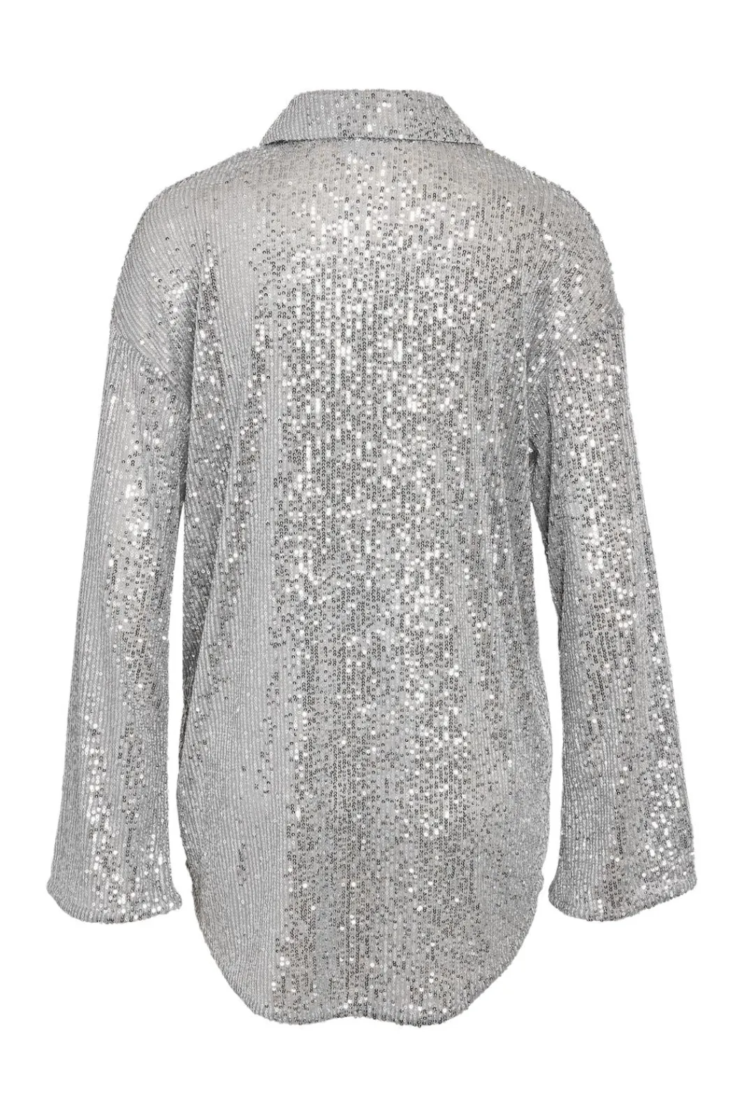 Sale Noisy May Nmscarlet L/S Sequin Shirt 4843327 Silver