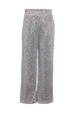 Discount Noisy May Nmscarlet Sequin Wide Pants 4843311 Silver