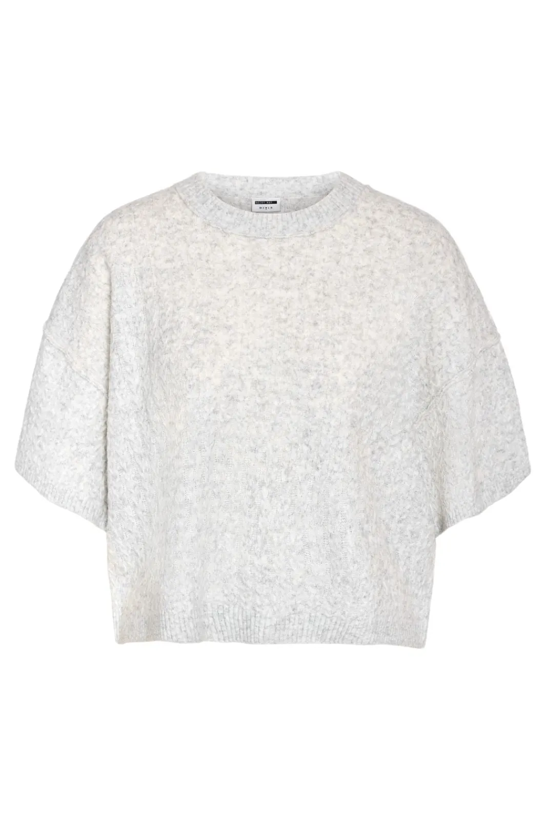 Online Noisy May Nmsmilla S/S Cable Knit Top 4923869 Light Grey Melange
