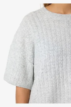 Online Noisy May Nmsmilla S/S Cable Knit Top 4923869 Light Grey Melange
