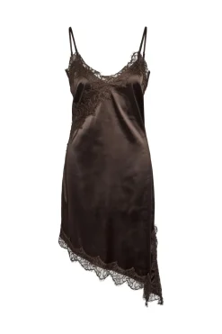 New Noisy May Nmsofie S/L Satin Lace Dress 5079335 Chocolate Brown