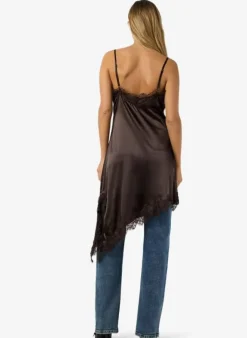 New Noisy May Nmsofie S/L Satin Lace Dress 5079335 Chocolate Brown
