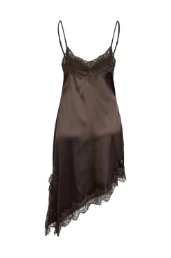 New Noisy May Nmsofie S/L Satin Lace Dress 5079335 Chocolate Brown