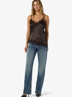Noisy May Nmsofie S/L Satin Top 5079330 Chocolate Brown