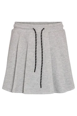 Sale Noisy May Nmsolas Sweat Pleat Skirt 5019039 Light Grey Melange