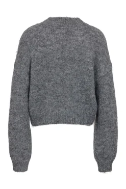 Online Noisy May Nmsutton L/S O-Neck Lace Knit Fwd 4986587 Dark Grey Melange Lace