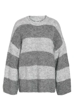 Noisy May Nmsutton L/S Oversized Knit Fwd 4563314 Light Grey Melange Medium Grey Melange