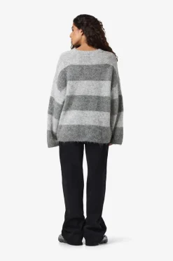 Noisy May Nmsutton L/S Oversized Knit Fwd 4563314 Light Grey Melange Medium Grey Melange