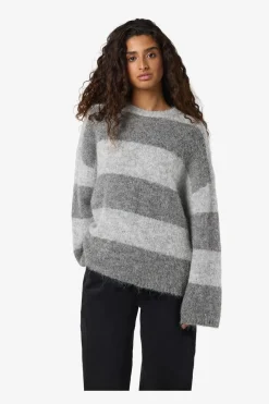 Noisy May Nmsutton L/S Oversized Knit Fwd 4563314 Light Grey Melange Medium Grey Melange