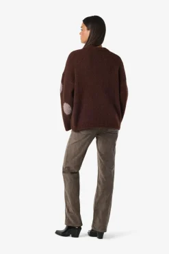 New Noisy May Nmsutton L/S Polka Dot Oversize Knit Fwd 5062577 French Roast Natural Melange Dots