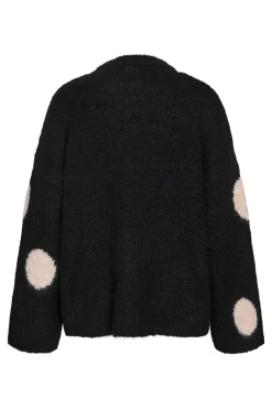 Clearance Noisy May Nmsutton L/S Polka Dot Oversize Knit Fwd 5029855 Obsidian Birch Dots