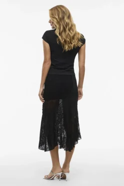 Online Noisy May Nmtrudy Asymetric Lace Skirt 5013068 Black