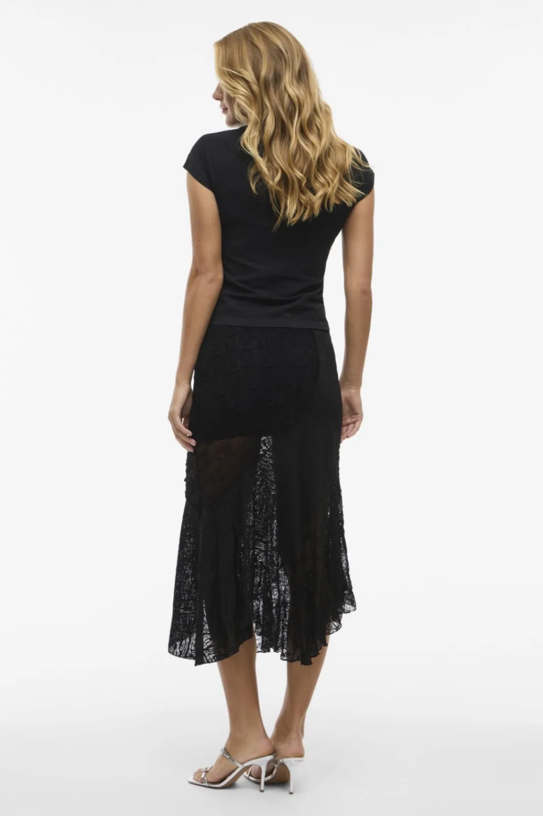 Online Noisy May Nmtrudy Asymetric Lace Skirt 5013068 Black
