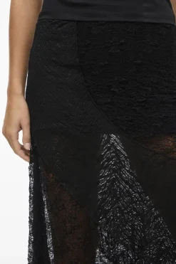 Online Noisy May Nmtrudy Asymetric Lace Skirt 5013068 Black
