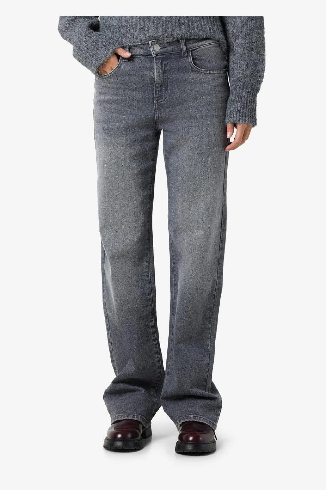 Clearance Noisy May Nmyolanda Nw Wide Jeans Az371Dg Fwd 4532618 Dark Grey Denim