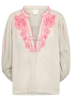 Sale Gossia NouraGO Blouse CreamNeon Pink