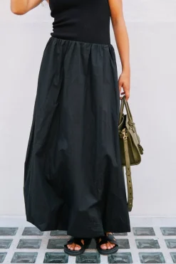 Neo Noir Ober Long Balloon Skirt Black